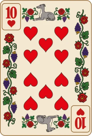 Ten of hearts, 10 points